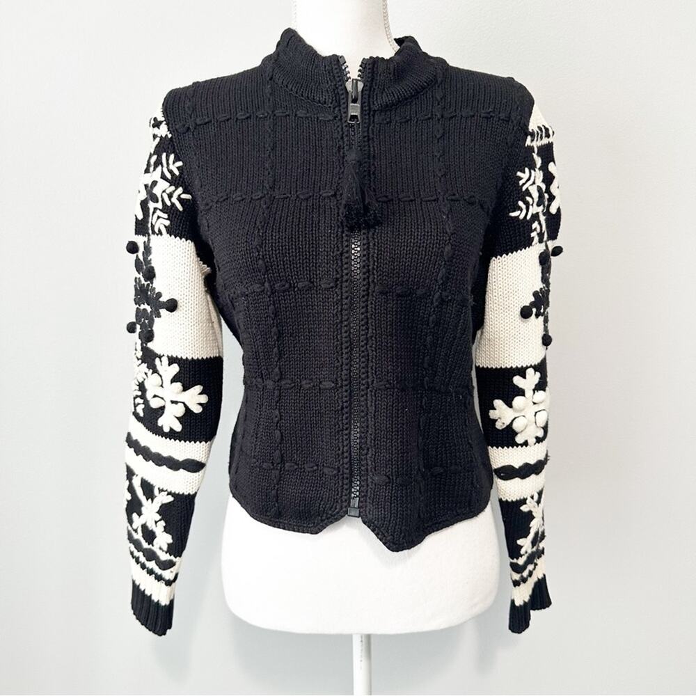 Michael Simon Cache Vintage Snowflake Sweater Siz… - image 1